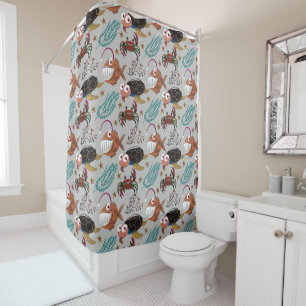Aquatic animals pattern   ocean underwater life 37 shower curtain