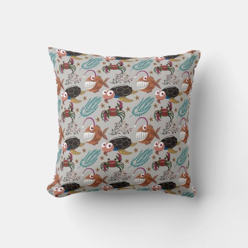 Aquatic animals pattern  ocean underwater life 37 throw pillow