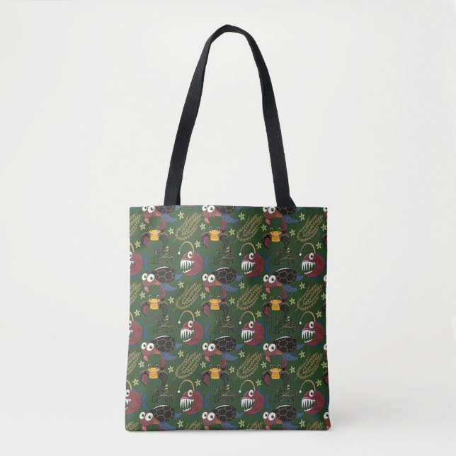 Aquatic animals pattern | ocean underwater life 38 tote bag (Front)