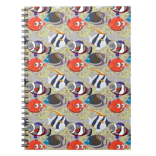 Aquatic animals pattern | ocean underwater life 40 notebook (Front)