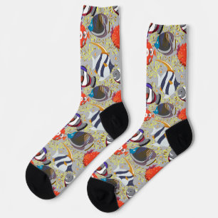 Aquatic animals pattern ocean underwater life 40 socks