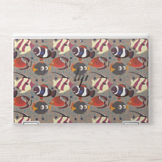 Aquatic animals pattern | ocean underwater life 41 HP laptop skin (Front)