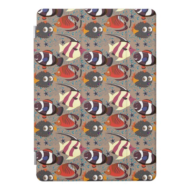 Aquatic animals pattern | ocean underwater life 41 iPad pro cover (Front)