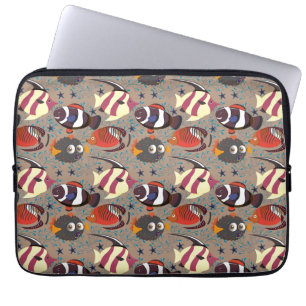 Aquatic animals pattern ocean underwater life 41 laptop sleeve