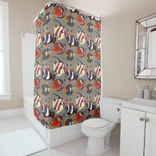 Aquatic animals pattern   ocean underwater life 41 shower curtain