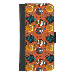 Aquatic animals pattern   ocean underwater life 42 iPhone 8/7 plus wallet case