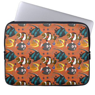 Aquatic animals pattern ocean underwater life 42 laptop sleeve