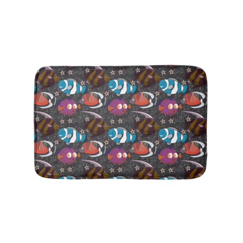 Aquatic animals pattern  ocean underwater life 43 bath mat