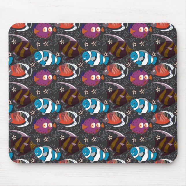 Aquatic animals pattern | ocean underwater life 43 mouse pad (Front)