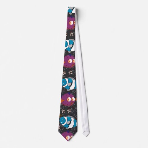 Aquatic animals pattern  ocean underwater life 43 neck tie