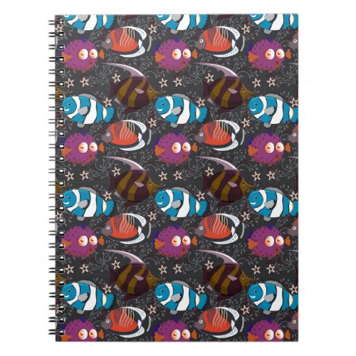 Aquatic animals pattern  ocean underwater life 43 notebook