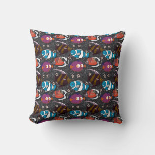 Aquatic animals pattern ocean underwater life 43 throw pillow