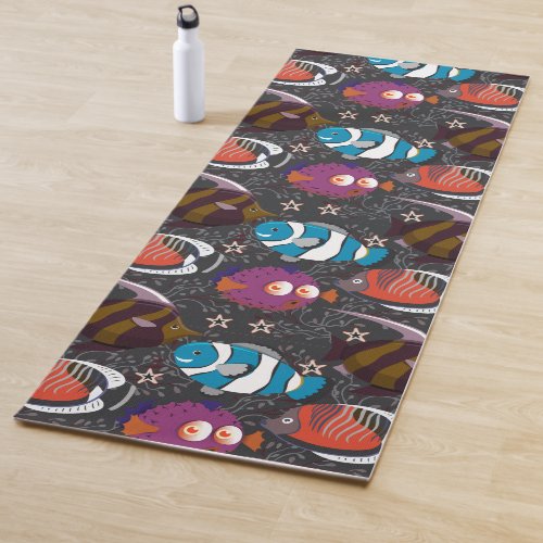 Aquatic animals pattern  ocean underwater life 43 yoga mat