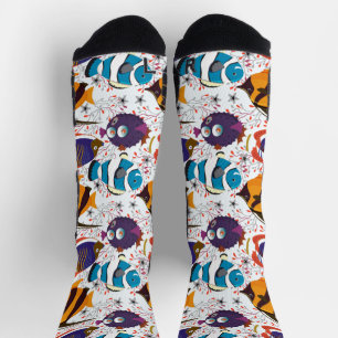 Aquatic animals pattern ocean underwater life 44 socks