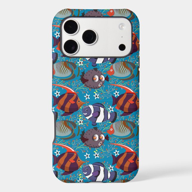 Aquatic animals pattern | ocean underwater life 45 iphone case (Back)
