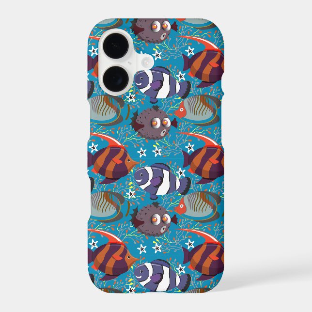 Aquatic animals pattern | ocean underwater life 45 iphone case (Back)