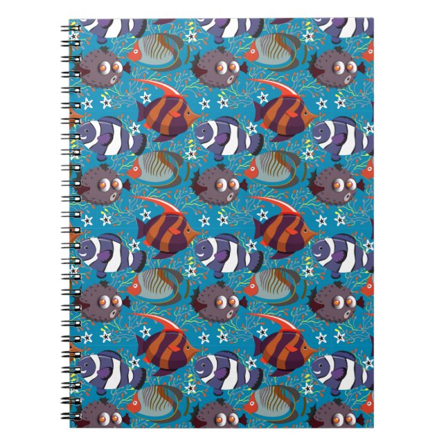 Aquatic animals pattern | ocean underwater life 45 notebook (Front)