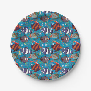 Aquatic animals pattern ocean underwater life 45 paper plates