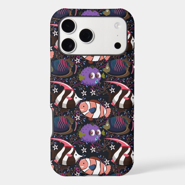 Aquatic animals pattern | ocean underwater life 47 iphone case (Back)