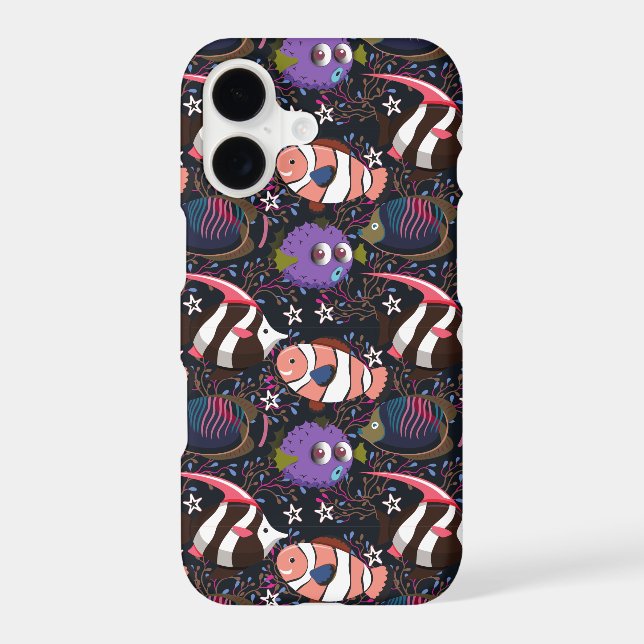 Aquatic animals pattern | ocean underwater life 47 iphone case (Back)