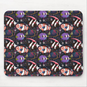 Aquatic animals pattern ocean underwater life 47 mouse pad