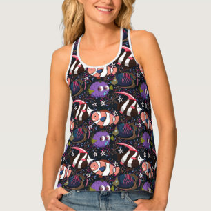 Aquatic animals pattern ocean underwater life 47 tank top
