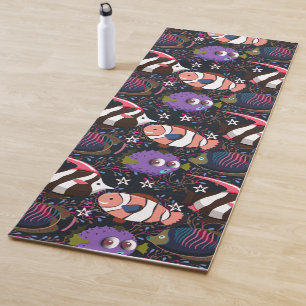 Aquatic animals pattern ocean underwater life 47 yoga mat
