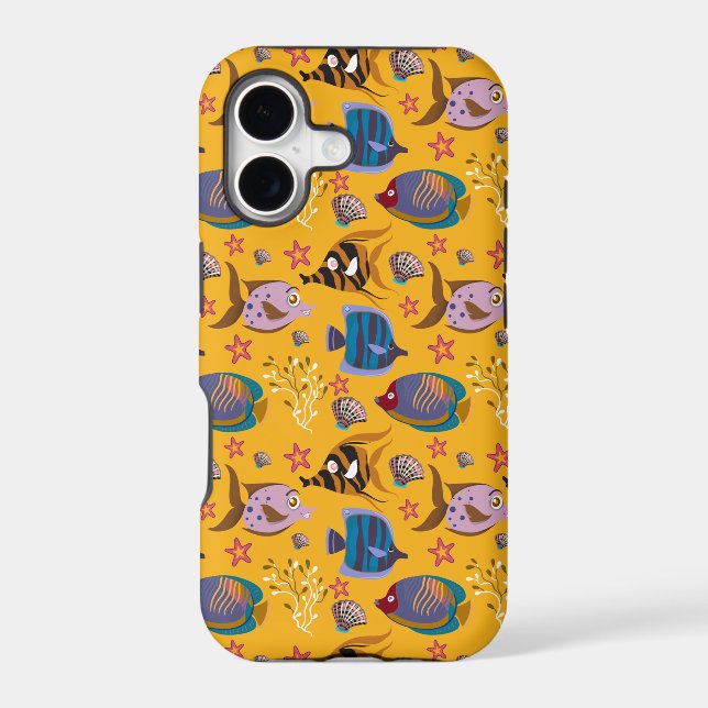 Aquatic animals pattern | ocean underwater life 6 iphone case (Back)