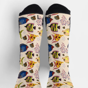 Aquatic animals pattern ocean underwater life 7 socks