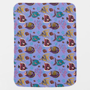 Aquatic animals pattern ocean underwater life 8 baby blanket
