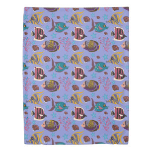 Aquatic animals pattern   ocean underwater life 8 duvet cover