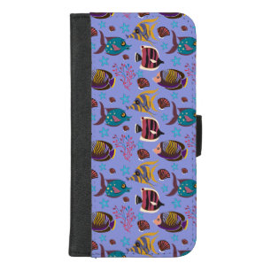 Aquatic animals pattern ocean underwater life 8 iPhone 8/7 plus wallet case