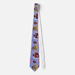 Aquatic animals pattern ocean underwater life 8 neck tie