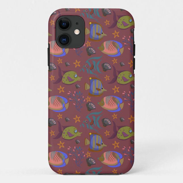 Aquatic animals pattern | ocean underwater life 9 Case-Mate iPhone case (Back)