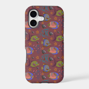 Aquatic animals pattern ocean underwater life 9 iPhone 17 case