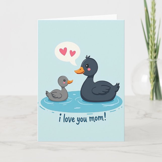 Aquatic Birds Mom Love Card (Front)
