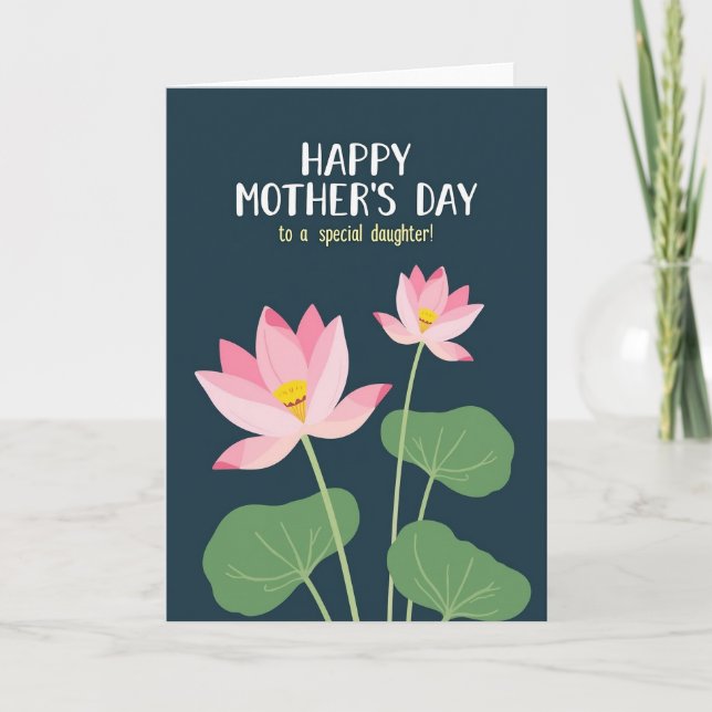 Aquatic Blossoms Mothers Day Card (Front)
