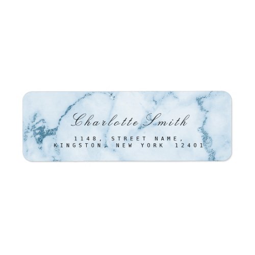 Aquatic Blue Gray Marble Return Address Labels