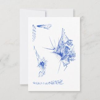 Aquatic Colorful Abstract Tribal Tattoo Art Thank You Card