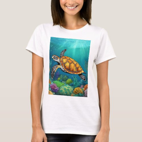 Aquatic Conservation Couture Black  White Outlin T_Shirt