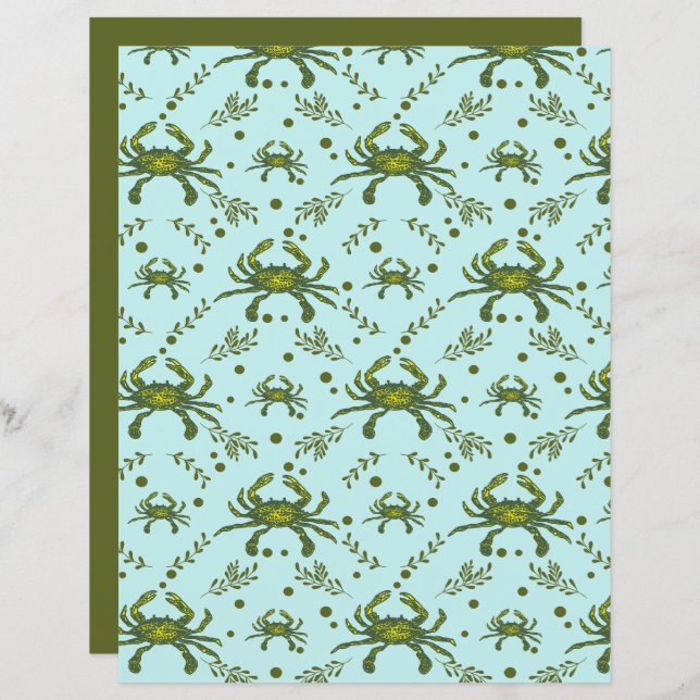 Aquatic Crabs Pattern Design (Front/Back)