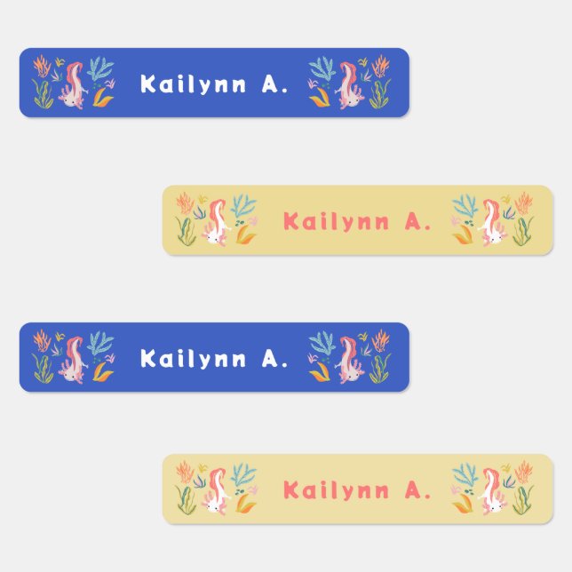 Aquatic Cuteness Axolotl Kids' Labels (Group)
