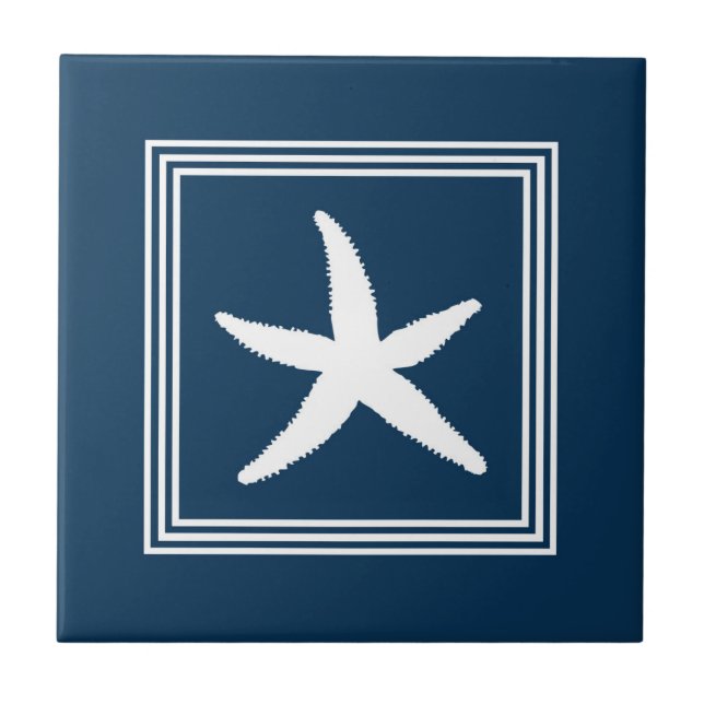 Aquatic design ceramic tile (Front)