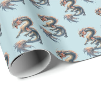 Aquatic Dragon Wrapping Paper