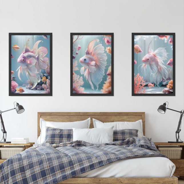 Aquatic Elegance Wall Art Sets (Bedroom)