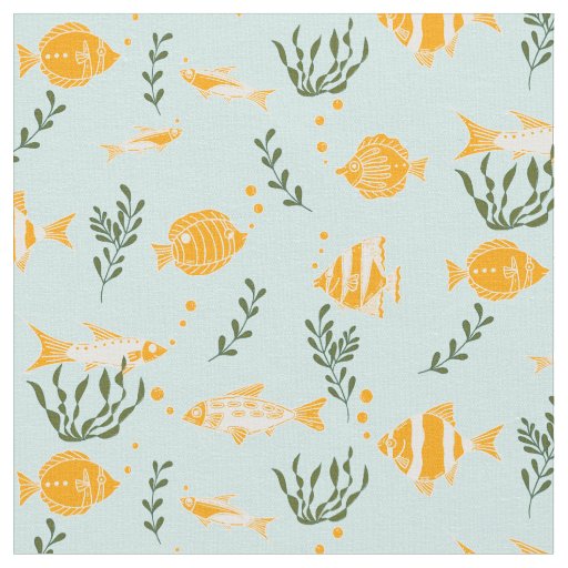 Aquatic Fishes pattern Fabric