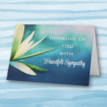 Aquatic Flower Simplistic Sympathy Card