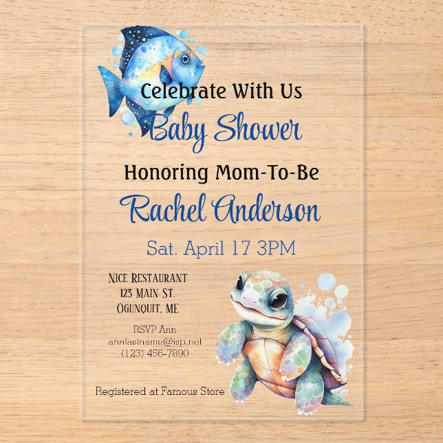 Aquatic Friends Baby Shower Invitation (Front)