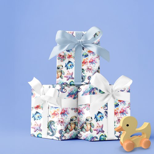 Aquatic Friends Wrapping Paper