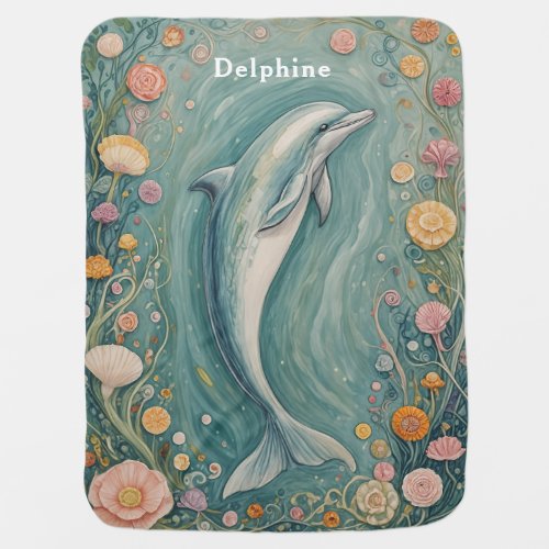 Aquatic Grace The Dolphins Dance Baby Blanket